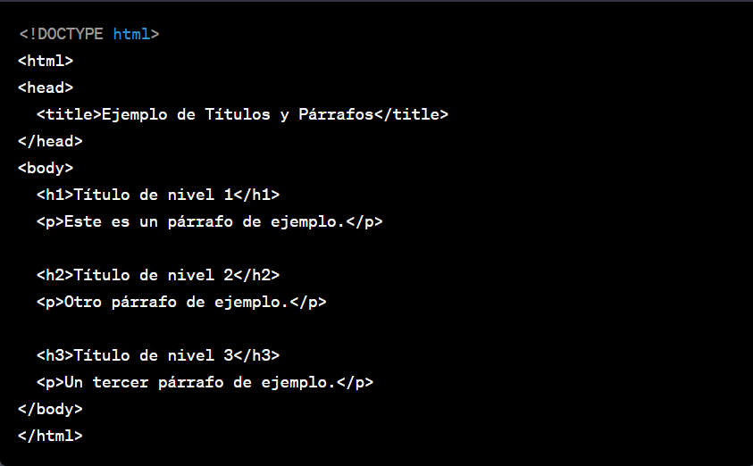 titulos y parrafos html